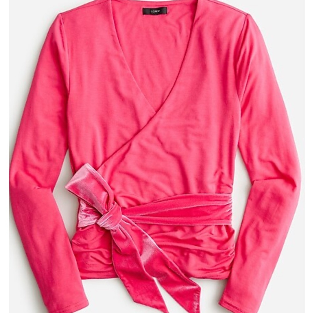 J. Crew Women's Pink Wrap Top